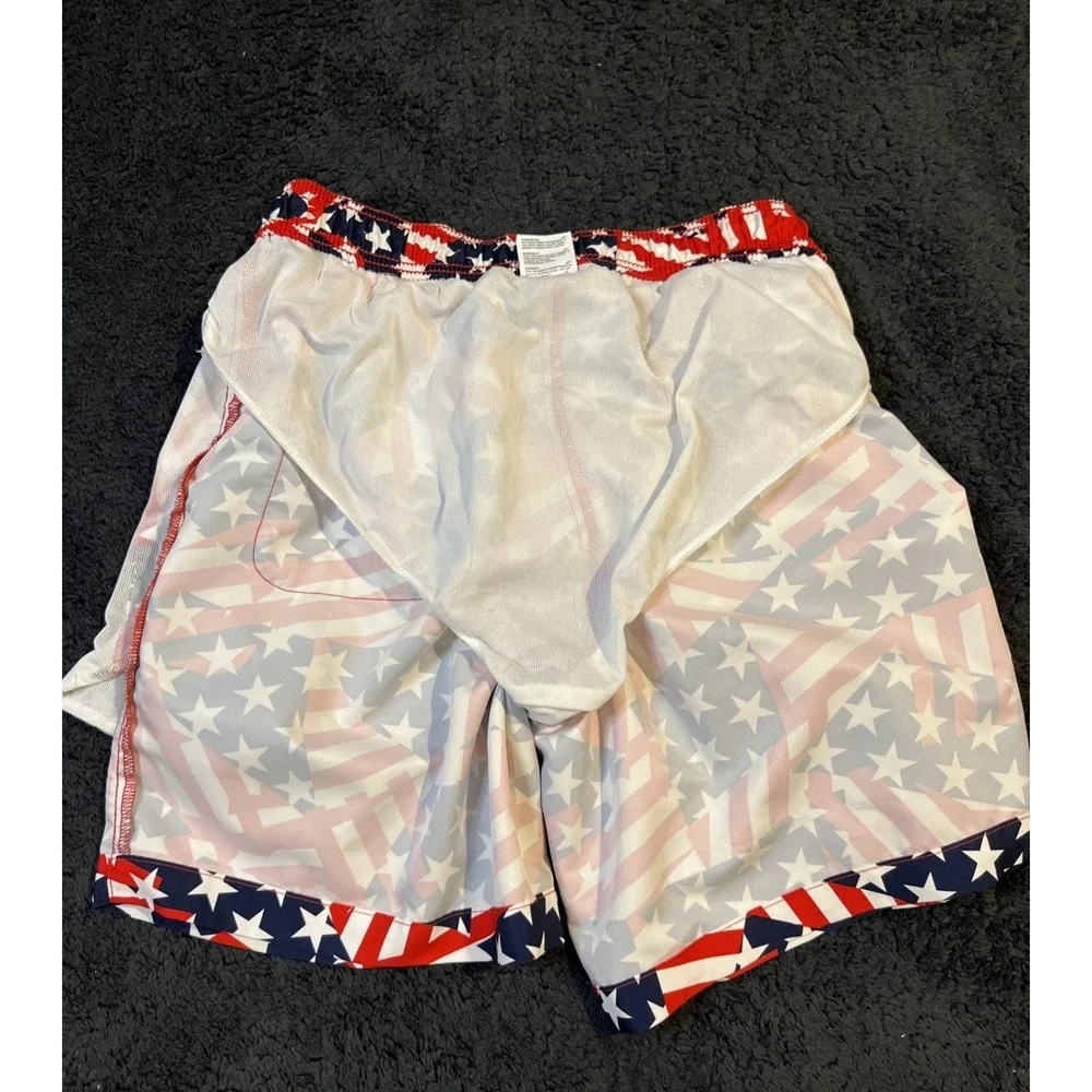 Speedo Swim Trunks Shorts men's Small Stars Stripes mesh lined Americana USA